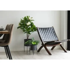 Perugia Foldestol - Foldestol med sort læder