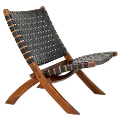 Perugia Foldestol - Foldestol med sort læder