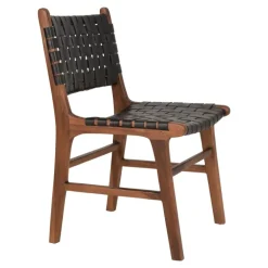 Perugia Spisebordsstol - Perugia Spisebordsstol i lys Teak med sort læder