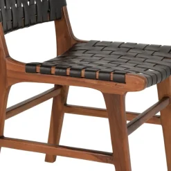 Perugia Spisebordsstol - Perugia Spisebordsstol i lys Teak med sort læder