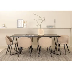 Petra Spisebordssæt - Beige og Sort