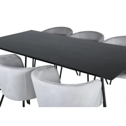 Petra Spisebordssæt - Sort og Lysegrå