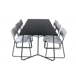 Petra Spisebordssæt - Sort og Lysegrå