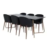 Petra Spisebordssæt - Sort og Valnød