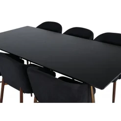 Petra Spisebordssæt - Sort og Valnød