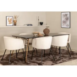 Petra t Spisebordssæt - Beige og Sort