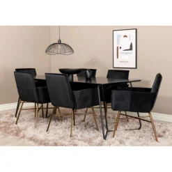 Petra t Spisebordssæt - Sort og Kobber