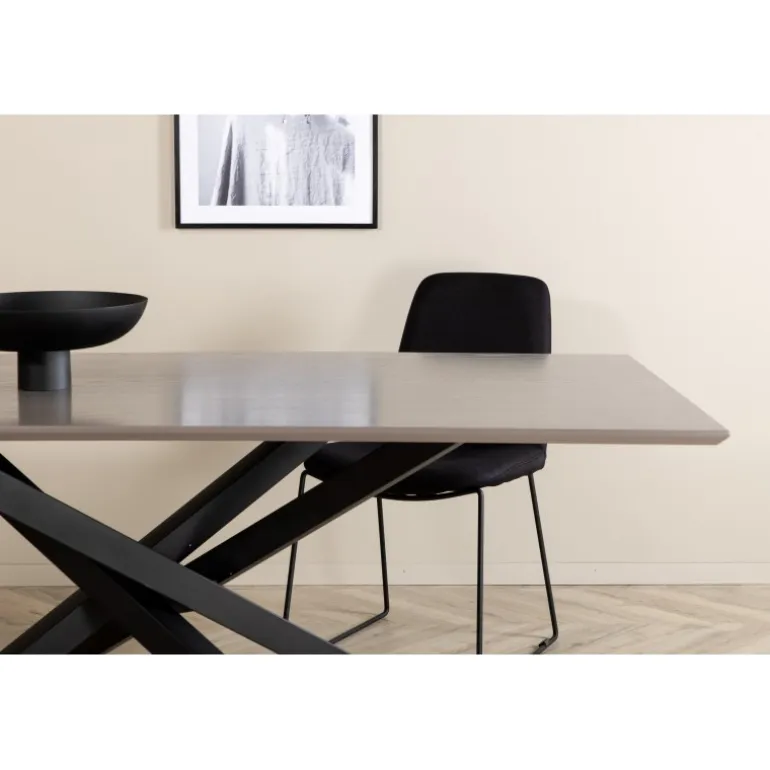 Piazza Spisebord - Sort og Mørkegrå