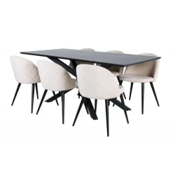 Piazza Spisebordssæt - Beige og Sort