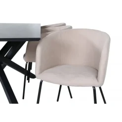 Piazza Spisebordssæt - Beige og Sort