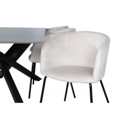 Piazza Spisebordssæt - Beige og Sort og Grå