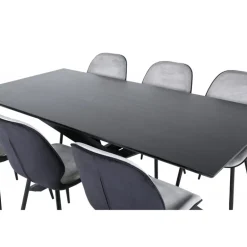 Piazza Spisebordssæt - Sort og Lysegrå