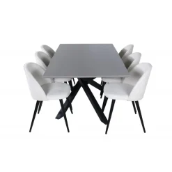 Piazza t Spisebordssæt - Beige og Sort og Grå