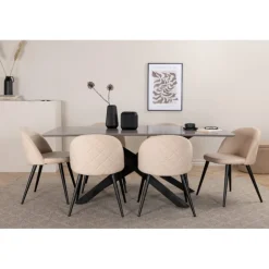 Piazza t Spisebordssæt - Beige og Sort og Grå
