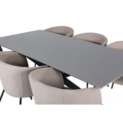 Piazza t Spisebordssæt - Beige og Sort og Grå