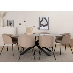 Piazza t Spisebordssæt - Beige og Sort og Grå