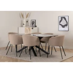 Piazza t Spisebordssæt - Beige og Sort og Grå