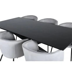 Piazza t Spisebordssæt - Sort og Lysegrå