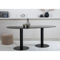 Pillan Ovalt spisebord - Sort