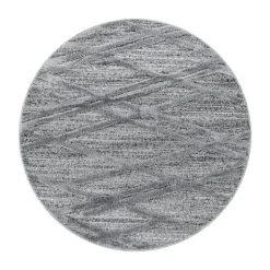 Pisa Rund Shaggy tæppe Boho - Grå