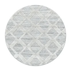 Pisa Rund Shaggy tæppe Boho - Grå