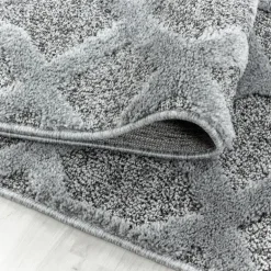 Pisa Rund Shaggy tæppe Geometrisk - Grå