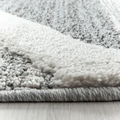 Pisa Rund Shaggy tæppe Geometrisk - Grå