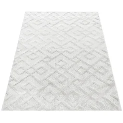 Pisa Shaggy tæppe Geometrisk - Creme