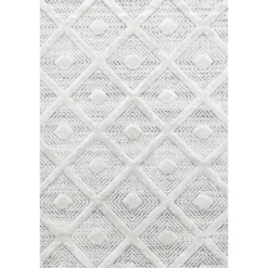 Pisa Shaggy tæppe Geometrisk - Grå