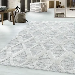 Pisa Shaggy Tæppeløber Boho - Grå