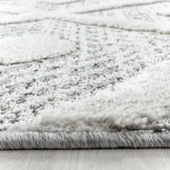 Pisa Shaggy Tæppeløber Geometrisk - Grå