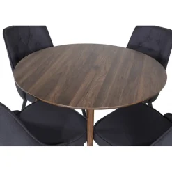 Plaza Rund Spisebordssæt - Sort og Natur