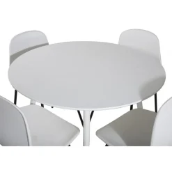 Plaza Rund Spisestuesæt - Sort og Hvid