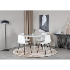 Plaza Rund Spisestuesæt - Sort og Hvid