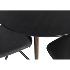 Plaza Rund Spisestuesæt - Sort og Natur