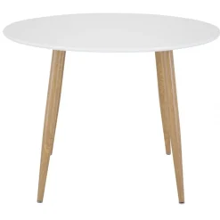 Plaza Rundt spisebord Ø100 cm - Natur og Hvid