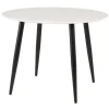 Plaza Rundt spisebord Ø100cm - Hvid med sorte ben