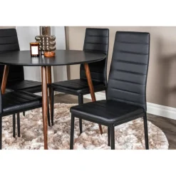 Plaza Rundt Spisebordssæt - Sort og Natur