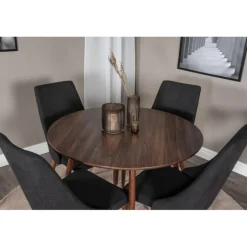 Plaza Rundt Spisebordssæt - Sort og Natur