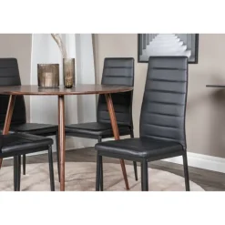 Plaza Rundt Spisebordssæt - Sort og Natur