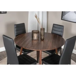 Plaza Rundt Spisebordssæt - Sort og Natur