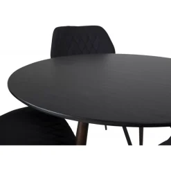 Plaza Rundt Spisebordssæt - Sort og Natur