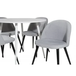 Plaza Rundt Spisebordssæt - Sort, Lysegrå og Hvid