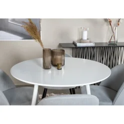 Plaza Rundt Spisebordssæt - Sort, Lysegrå og Hvid