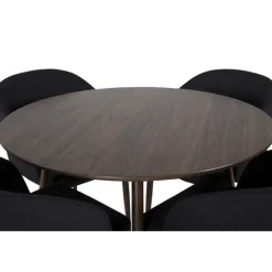 Plaza Rundt Spisebordssæt - Sort og Natur