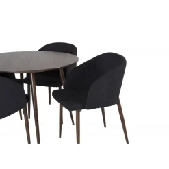 Plaza Rundt Spisebordssæt - Sort og Natur