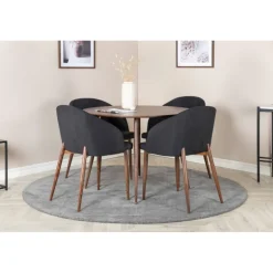 Plaza Rundt Spisebordssæt - Sort og Natur