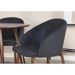 Plaza Rundt Spisebordssæt - Sort og Natur