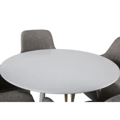 Plaza Rundt Spisebordssæt - Lysegrå, Natur og Hvid