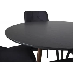 Plaza Rundt Spisebordssæt - Sort og Natur